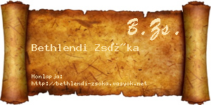 Bethlendi Zsóka névjegykártya